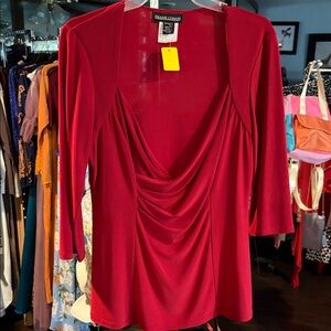 Frank Lyman Design Scarlet Drape Blouse